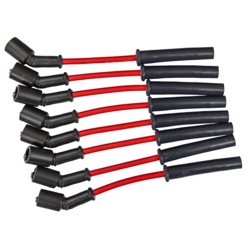Moroso 97-13 Chevy Corvette 5.7L/6.0L/6.2L Ultra 350 8mm Multi-Angle Boot Spark Plug Wire Set - Red - 52036