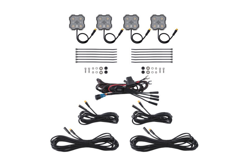 Diode Dynamics Rock Light - Amber/White - M8 4-Pack - DD8754