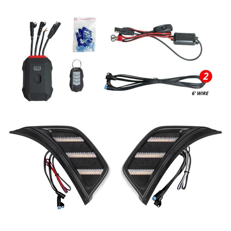 XK Glow XKmax Jeep Air Vent Light RGB+ Amber Turn & Running App Cntl - MX-VENT-RGB-KIT