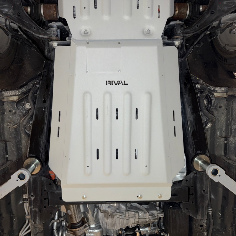 Rival 2015-2026 Ford F150 Powerboost Only Aluminum Transmission Catalytic Converter Skid Plate - 2333.1811.1.6