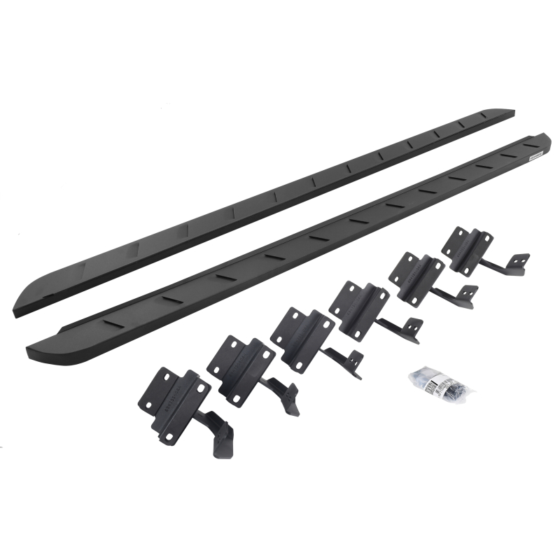 Go Rhino 15-22 Ford F-150 (17-22 Raptor) SC RB10 Slim Running Boards Kit (w/Brackets) - Tex. Blk - 63415587SPC