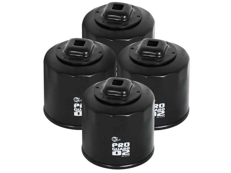 aFe Pro GUARD D2 Oil Filter 02-17 Nissan Cars L4/ 04-17 Subaru Cars H4 (4 Pack) - 44-LF017-MB