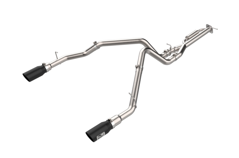 aFe 21-24 Ford F-150 Vulcan Series 3 IN to 3-1/2 IN Stainless Steel Cat-Back Exhaust System - Black - 49-33151-B