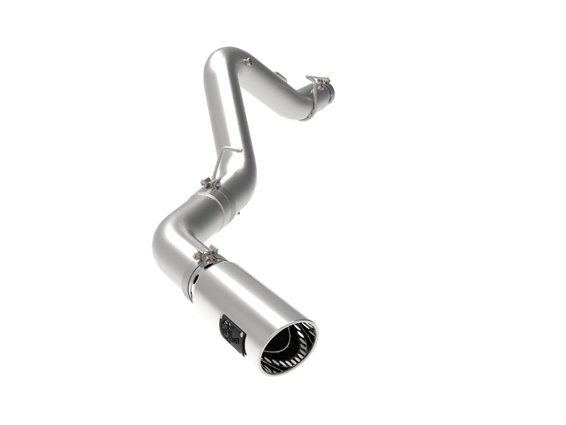 aFe Large Bore-HD 5 IN 409 SS DPF-Back Exhaust System w/Polished Tip 20-23 GM Truck V8-6.6L - 49-44125-P