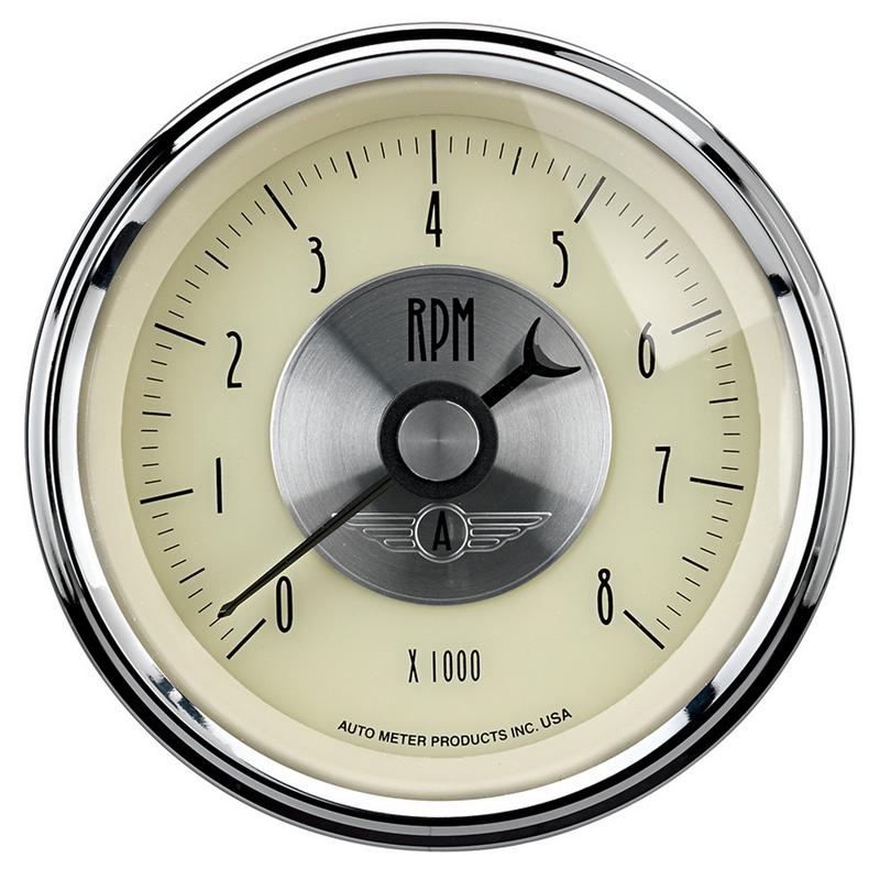 AutoMeter Gauge Kit 5 Pc 3-3/8in. & 2-1/16in. Elec Speedo W/Wheel Odo Prestige Antique. Ivory - 2002