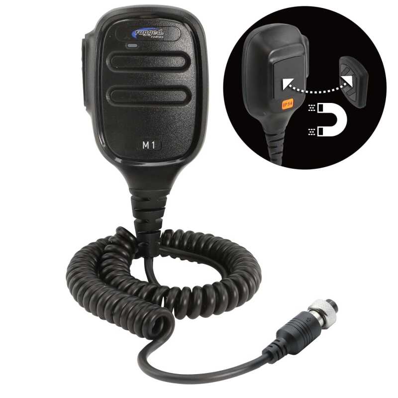 Rugged Radios Hand Mic for M1 Mobile Radio with Scosche MagicMount - HM-M1