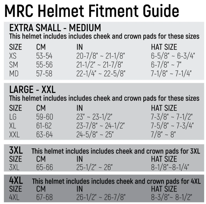 Rugged Radios MRC Stage 1 - UTV Play Helmet Wired OFFROAD and STX STEREO 3XL- 4XL - MRC-HK-3XL-4XL