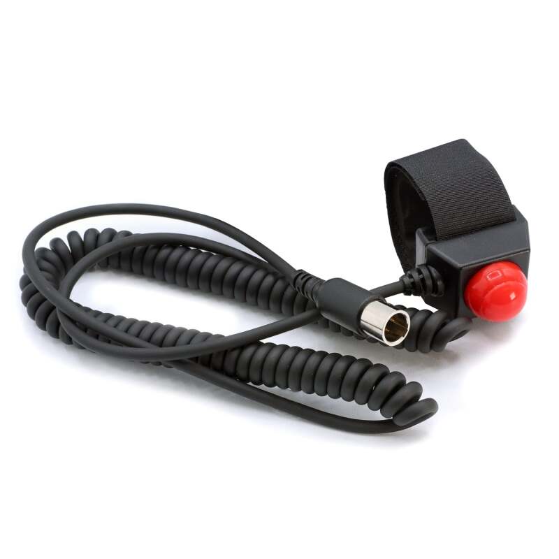 Rugged Radios Velcro Mount Steering Wheel Push to Talk (PTT) with Coil Cord for Car Harnesses - PTT-VM2