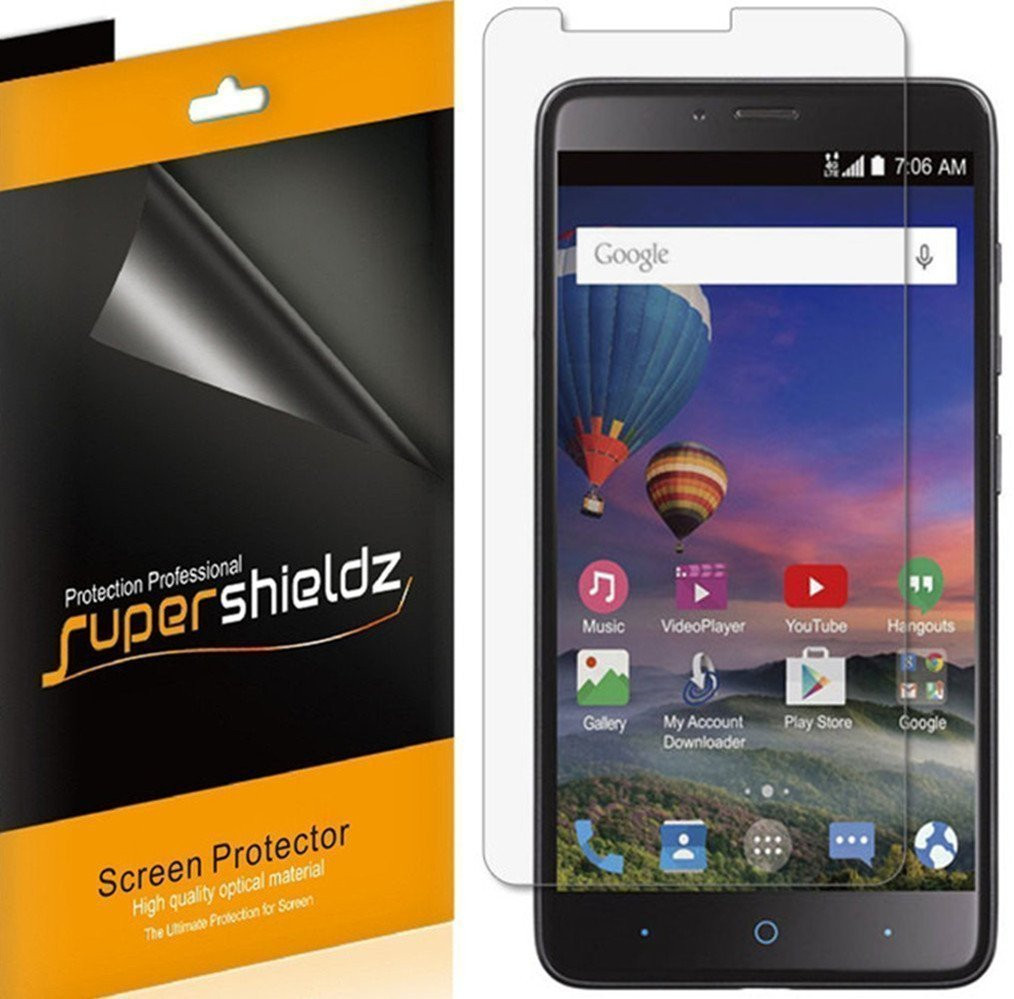 [6-Pack] Supershieldz for ZTE Imperial MAX Screen Protector, Anti-Bubble  High Definition (HD) Clear Shield