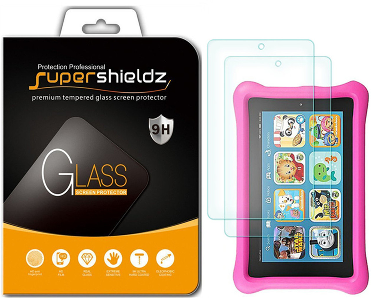 Supershieldz Amazon Fire 7 Tablet Tempered Glass Screen Protector 2017/2019 