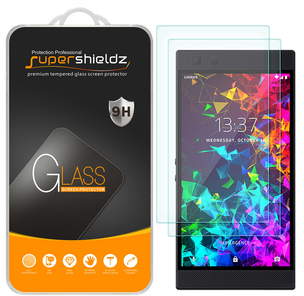 2-Pack] Supershieldz for Razer Phone 2 Tempered Glass Screen Protector,  Anti-Scratch, Anti-Fingerprint, Bubble Free - Supershieldz
