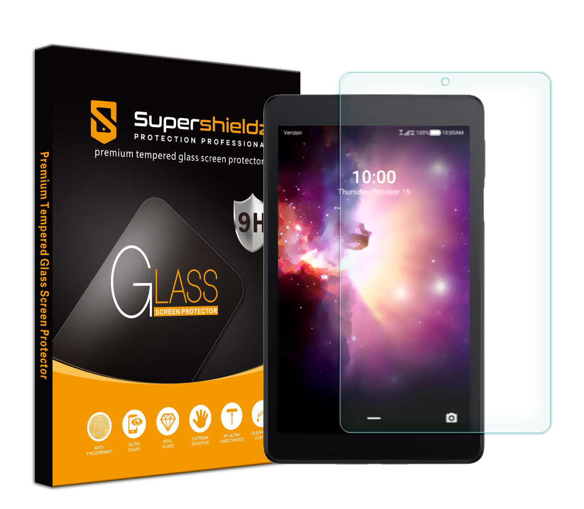 [1-Pack] Supershieldz for Alcatel Joy Tab Joy Tab Joy Tab Kids Joy  Tab Kids 2/ Alcatel 3T inch Tempered Glass Screen Protector,