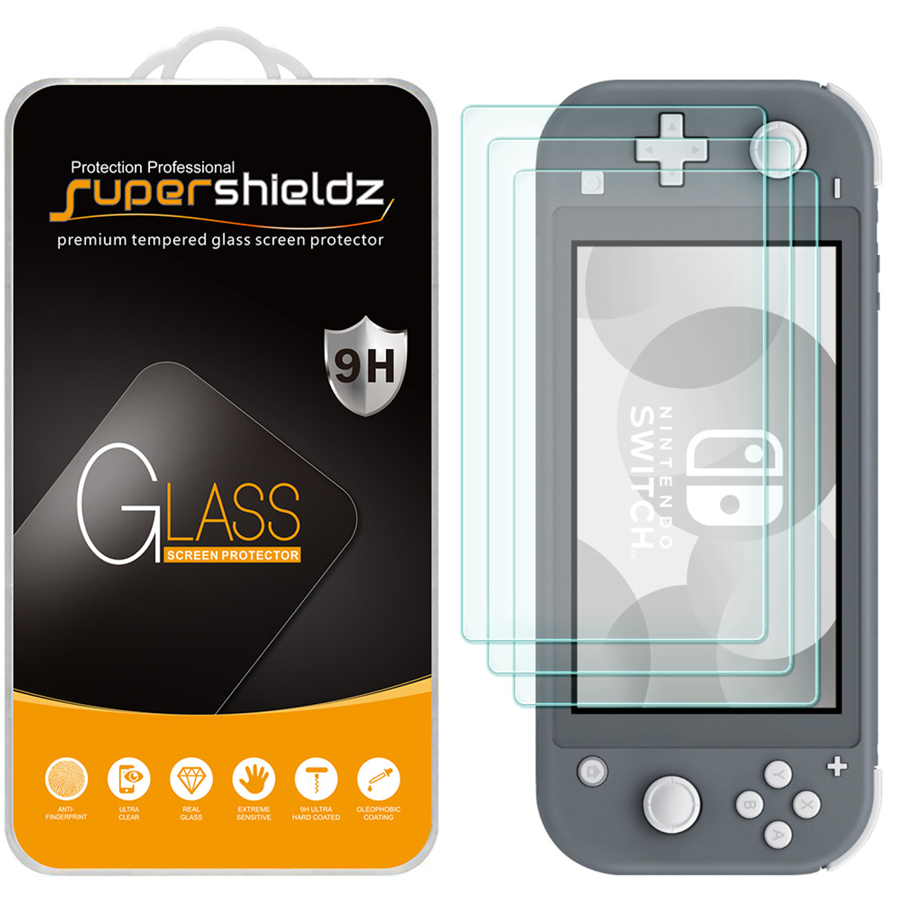 3-Pack] Supershieldz for Nintendo Switch Tempered Glass Protector, Anti-Scratch, Bubble Free - Supershieldz