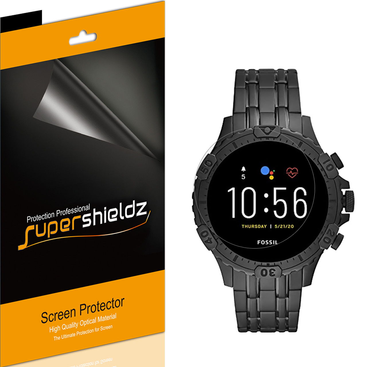 6-Pack] Supershieldz for Fossil 5 Smartwatch Carlyle HR Screen Protector, Anti-Bubble High Definition (HD) Clear Shield - Supershieldz