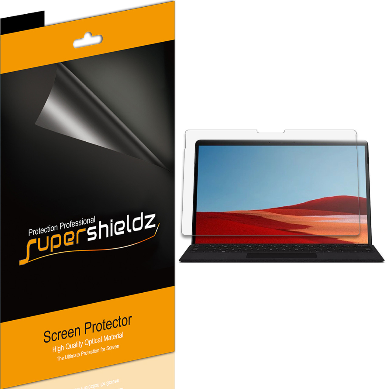 [3-Pack] Supershieldz for Surface Pro X (13 inch) / Surface Pro 8 (13 inch)  Screen Protector, Anti-Bubble High Definition (HD) Clear Shield