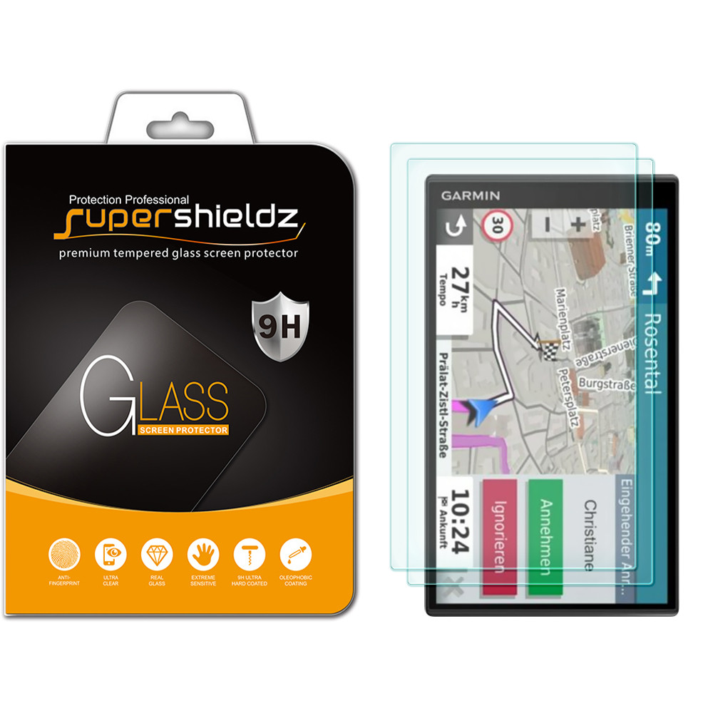 Supershieldz Tempered Glass Screen Protector 2-Pack for Garmin DriveSmart 65/61/71/76