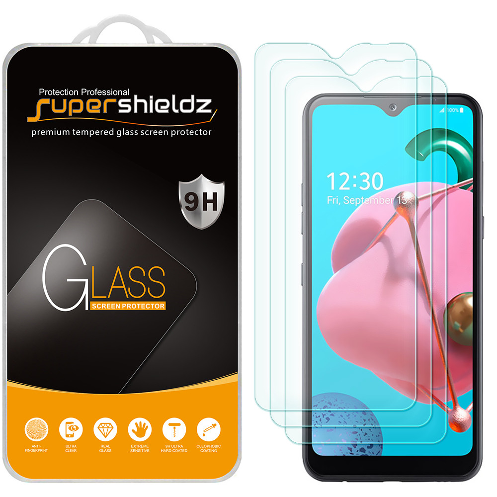 [3-Pack] Supershieldz for LG Q51 Tempered Glass Screen Protector,  Anti-Scratch, Anti-Fingerprint, Bubble Free
