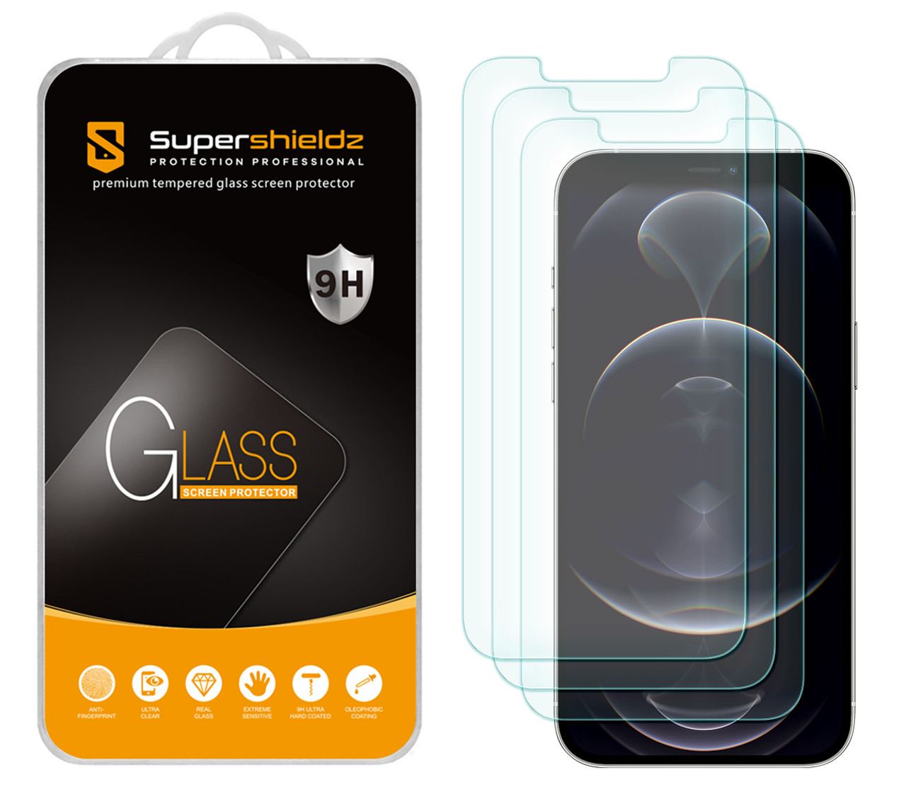 3-Pack] Supershieldz for Tempered Glass Screen Protector for Apple iPhone XS  - Supershieldz