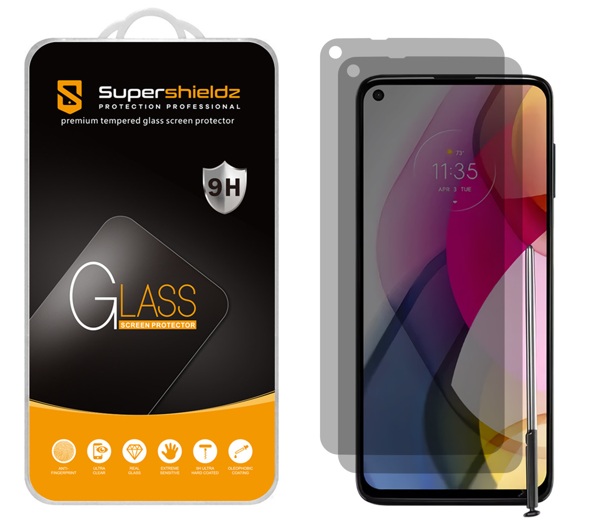 2-Pack] Supershieldz for Motorola Moto G Stylus (2021) Privacy