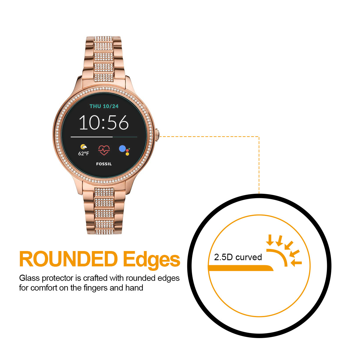 Gen 5e Fossil Watch Screen Protector 2-Pack] Supershieldz For