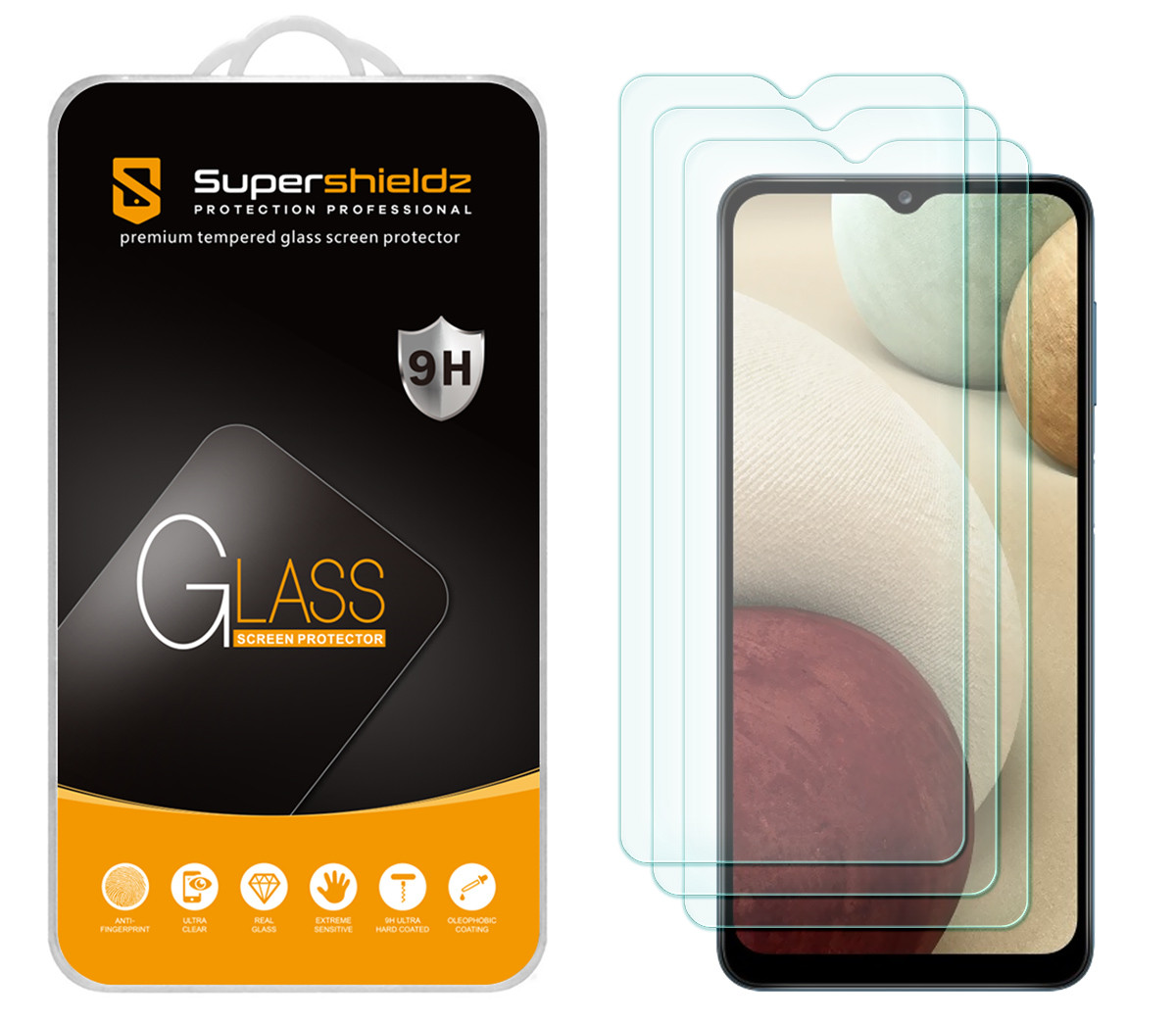3-Pack] Supershieldz for Samsung Galaxy M12 Tempered Glass Screen