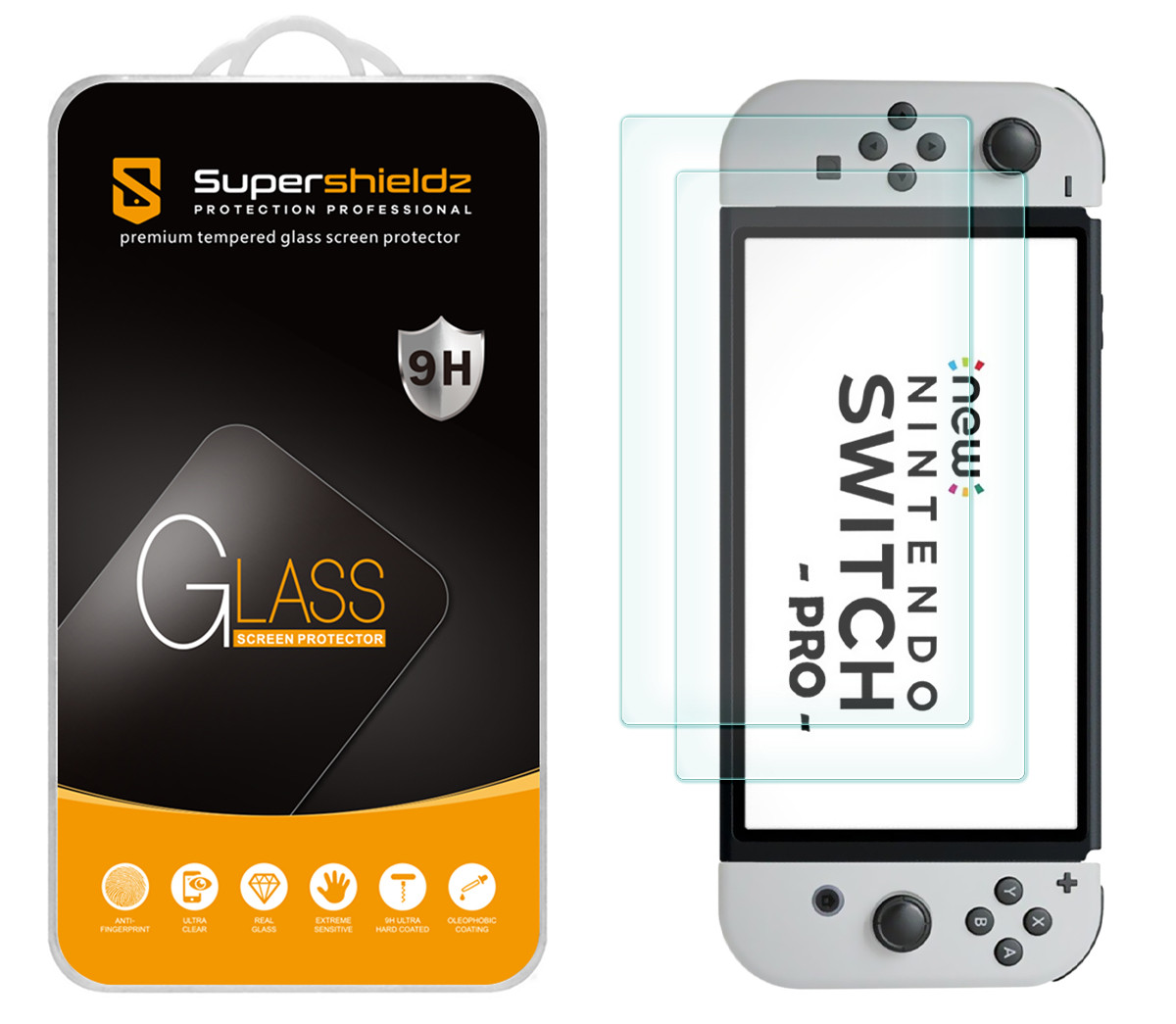 2-Pack] Supershieldz for Nintendo Switch OLED 2021 Tempered Glass