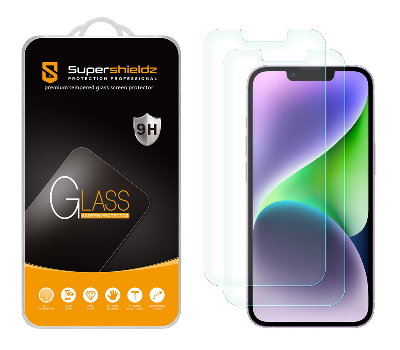 2-Pack] Supershieldz for Apple iPhone 14 / iPhone 13/ iPhone 13