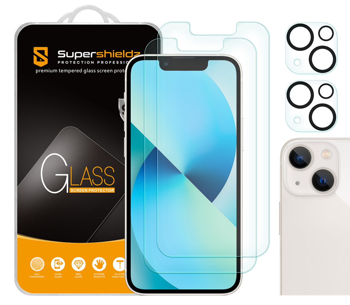 (2 Pack) Supershieldz Anti Glare (Matte) Screen Protector + Camera Lens for Apple iPhone 13 Mini