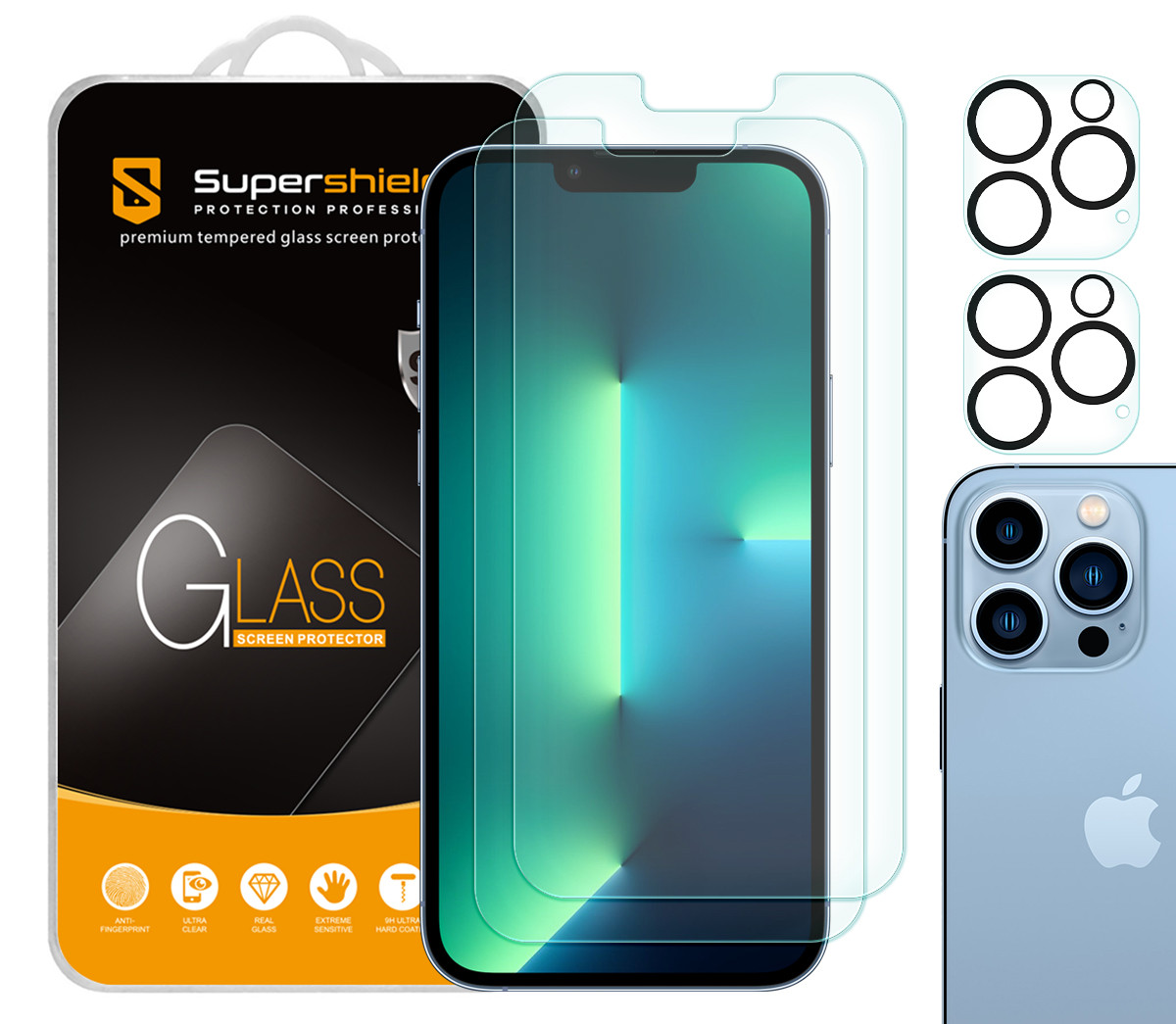 (2 Pack) Supershieldz Anti Glare (Matte) Screen Protector + Camera Lens for Apple iPhone 13 Mini - Thumbnail 2