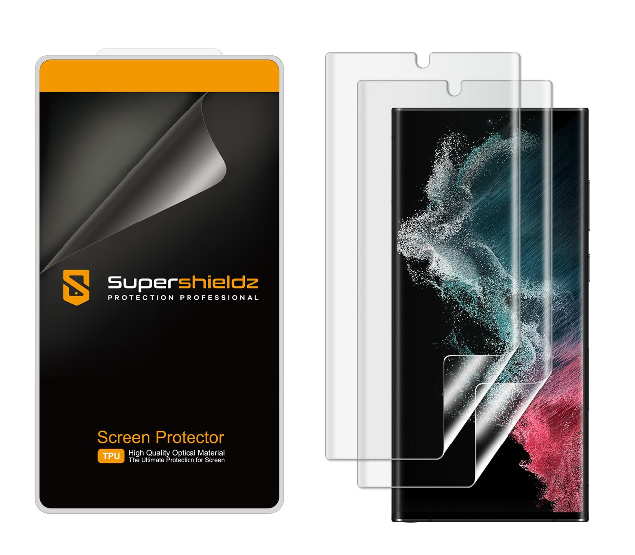 2 Pack) Supershieldz Designed for Samsung Galaxy S22 Ultra 5G