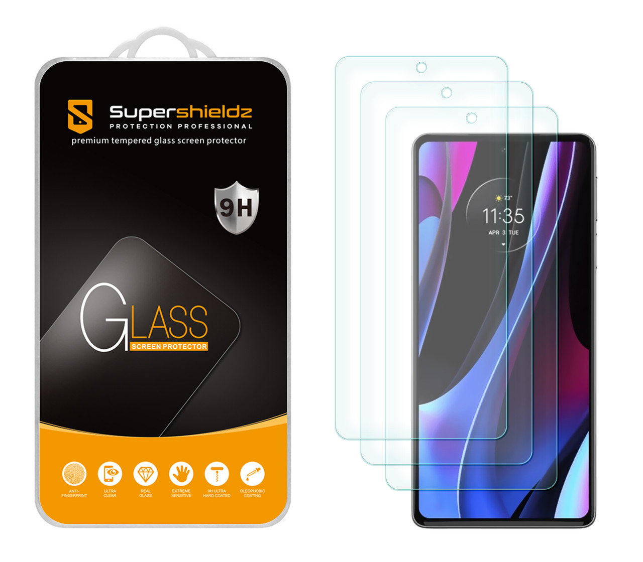 3 Pack) Supershieldz Designed for Motorola Edge+ / Plus (2022