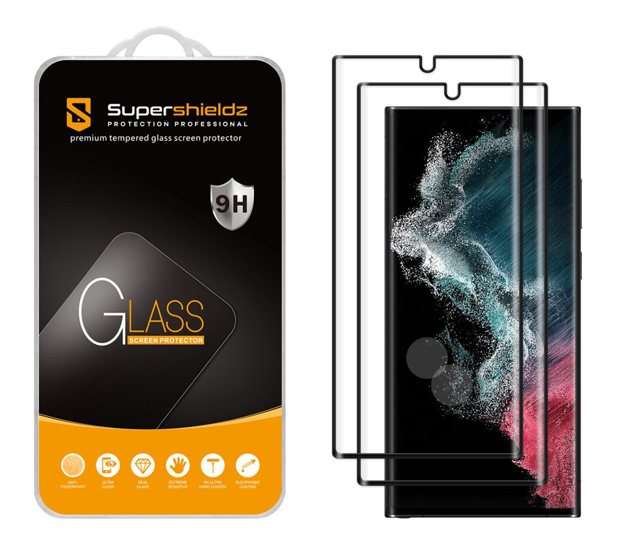 2 Pack) Supershieldz Designed for Samsung (Galaxy S22 Ultra 5G