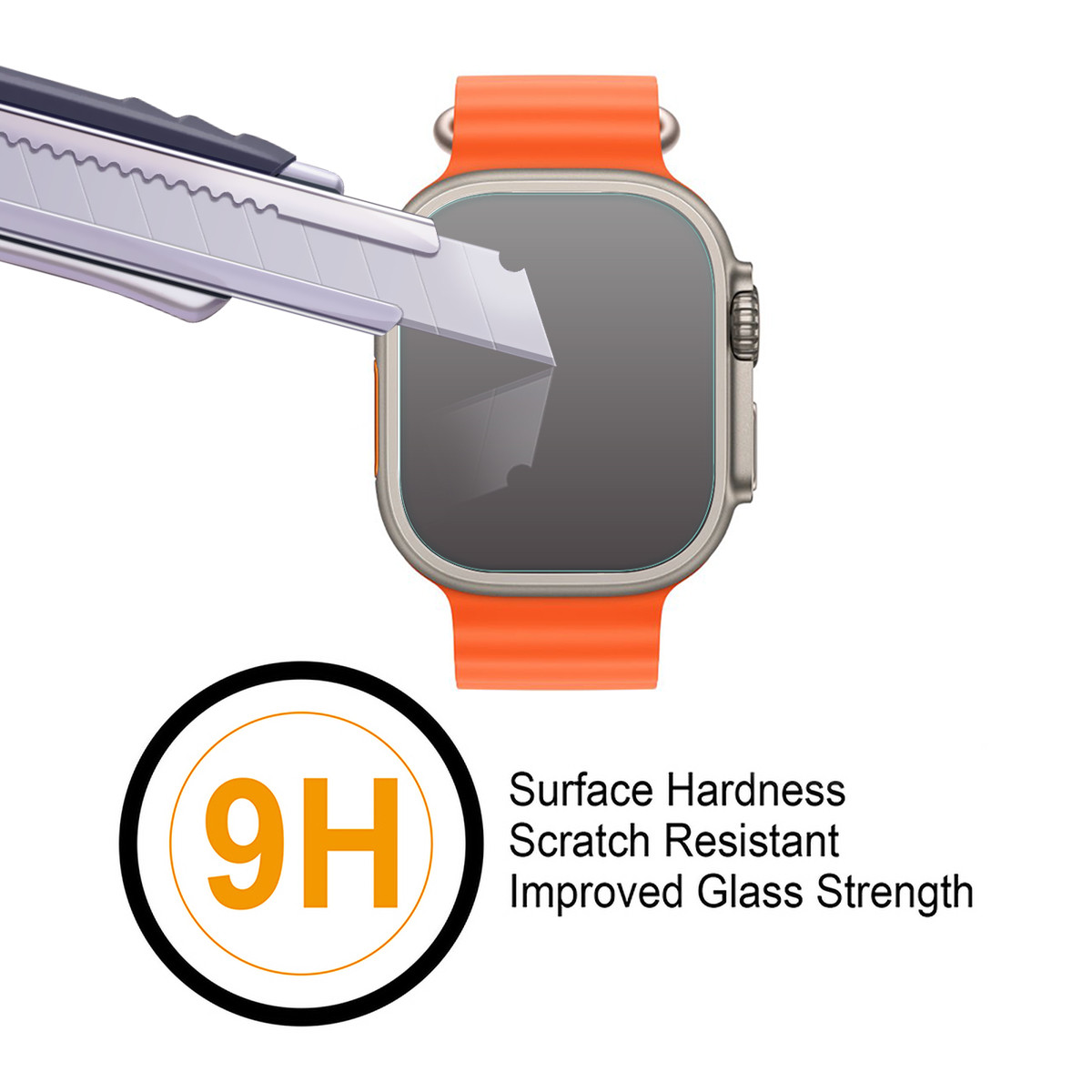 (3 Pack) Supershieldz Tempered Glass Screen Protector for Apple Watch Ultra (49mm) - Thumbnail 2