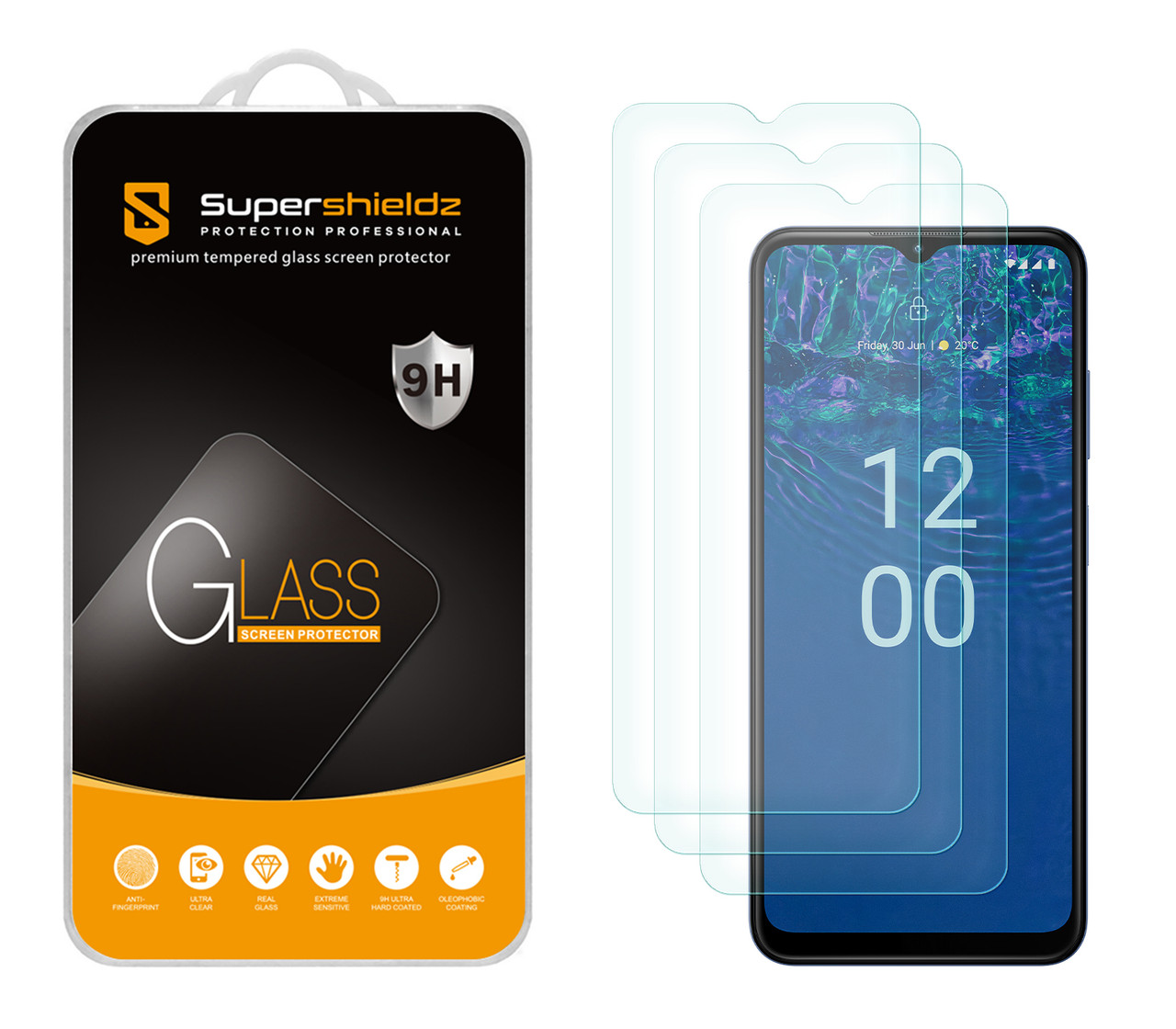 3 Pack) Supershieldz Designed for Nokia G310 5G Tempered Glass Screen Protector, Anti Scratch, Bubble Free - Supershieldz 3 Pack) Supershieldz Designed for Nokia G310 5G Tempered Glass Screen Protector, Anti Scratch, Bubble Free - Supershieldz