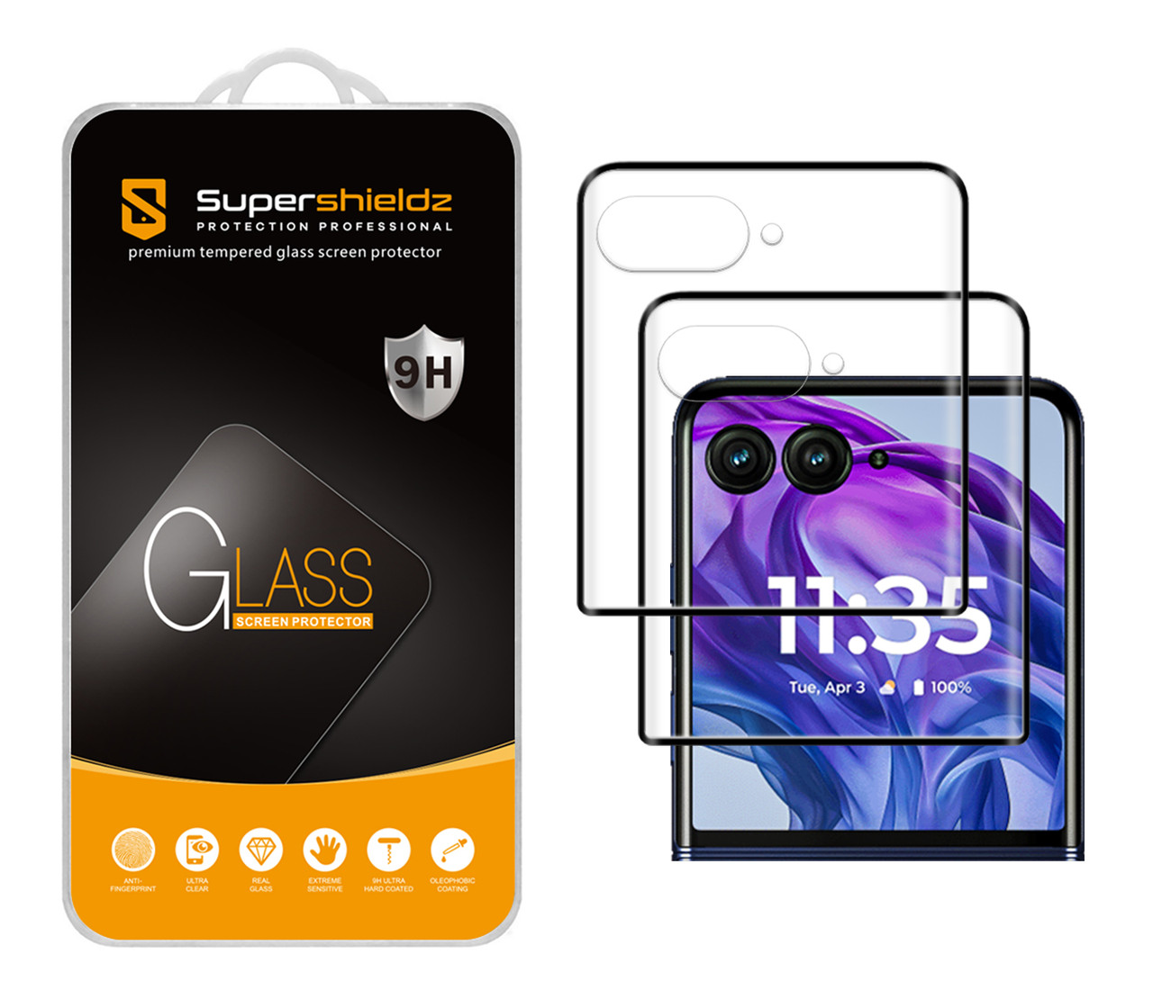 2 Pack) Supershieldz Designed for Motorola Razr Plus 2024 (Front