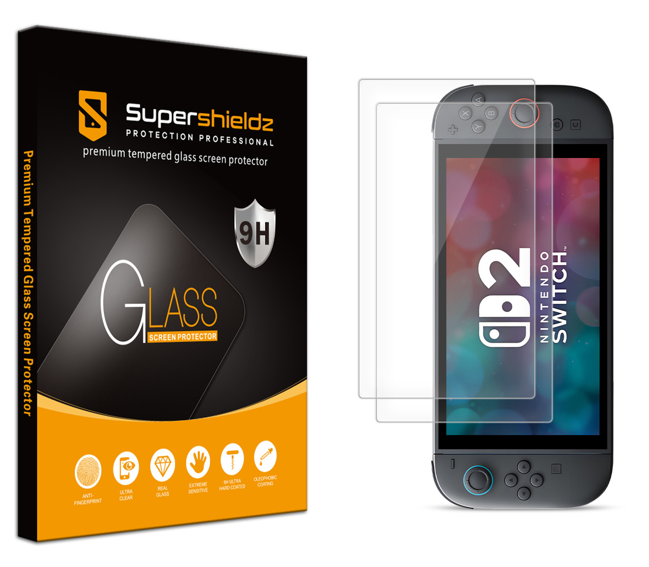 2 Pack) Supershieldz Designed for Nintendo Switch 2 Tempered Glass