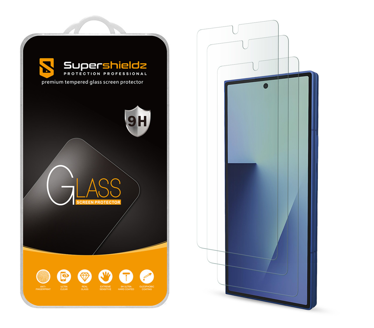 SG+Android 180 シェルラミネート 3 Pack) Supershieldz Designed for Samsung Galaxy Z Fold 7 (Front