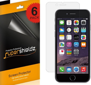 [6-Pack] Supershieldz for Anti-Bubble High Definition Clear Screen Protector for Apple iPhone 6 / 6S