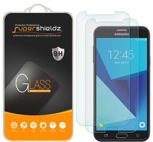 [2-Pack] Supershieldz for Samsung Galaxy J7 Prime Tempered Glass Screen Protector, Anti-Scratch, Anti-Fingerprint, Bubble Free