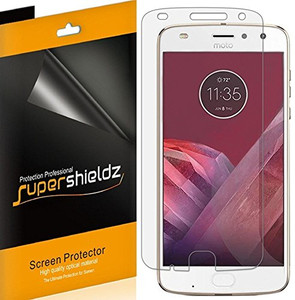 [6-Pack] Supershieldz for Motorola Moto Z2 Play Screen Protector, Anti-Bubble High Definition (HD) Clear Shield