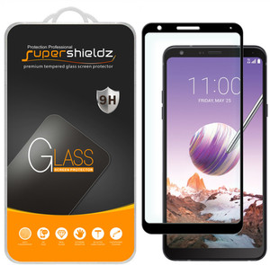 [2-Pack] Supershieldz for LG Q Stylus [Full Screen Coverage] Tempered Glass Screen Protector, Anti-Scratch, Bubble Free (Black)