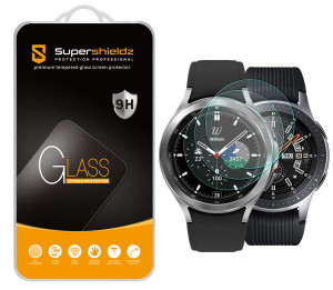 [3-Pack] Supershieldz for Samsung  Galaxy Watch (46mm) Tempered Glass Screen Protector, Anti-Scratch, Anti-Fingerprint, Bubble Free