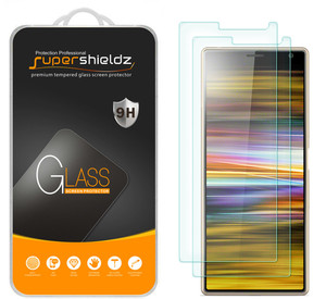 [2-Pack] Supershieldz for Sony Xperia 10 Plus Tempered Glass Screen Protector, Anti-Scratch, Anti-Fingerprint, Bubble Free