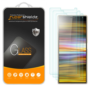 [3-Pack] Supershieldz for Sony Xperia 10 Plus Tempered Glass Screen Protector, Anti-Scratch, Anti-Fingerprint, Bubble Free