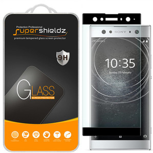 [2-Pack] Supershieldz for Sony Xperia XA2 Ultra [Full Screen Coverage][3D Curved Glass] Tempered Glass Screen Protector, Anti-Scratch, Bubble Free (Black)
