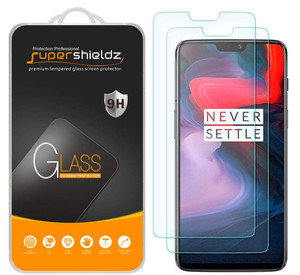 [2-Pack] Supershieldz for OnePlus 6 Tempered Glass Screen Protector, Anti-Scratch, Anti-Fingerprint, Bubble Free