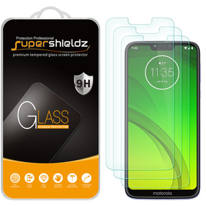 [3-Pack] Supershieldz for Motorola Moto G7 Supra Tempered Glass Screen Protector, Anti-Scratch, Anti-Fingerprint, Bubble Free