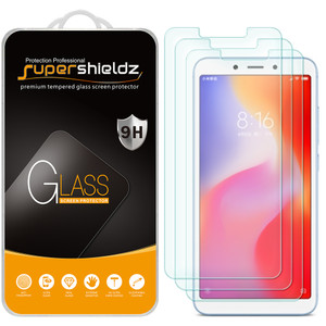 [3-Pack] Supershieldz for Xiaomi Redmi 6 / Redmi 6A Tempered Glass Screen Protector, Anti-Scratch, Anti-Fingerprint, Bubble Free