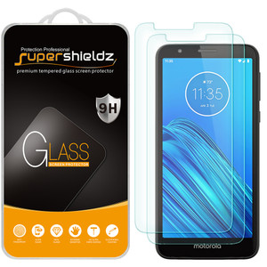 [2-Pack] Supershieldz for Motorola Moto E6 Tempered Glass Screen Protector, Anti-Scratch, Anti-Fingerprint, Bubble Free