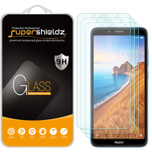 [3-Pack] Supershieldz for Xiaomi Redmi 7A Tempered Glass Screen Protector, Anti-Scratch, Anti-Fingerprint, Bubble Free